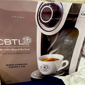 Coffee bean tea & leaf machine makes espresso coffee and tea (very lightly used)